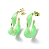 Enamel Twist Stud Earrings EJEW-P214-03G-03-1