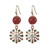 Alloy Enamel with Rhinestone Dangle Earrings EJEW-JE06079-1