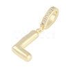 Brass Micro Pave Clear Cubic Zirconia Pendants KK-M289-01L-G-2