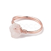 Natural Rose Quartz Chips Finger Ring RJEW-L082-03RG-04-3