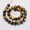 Natural Tiger Eye Bead Strands G-P230-08-F-8mm-2