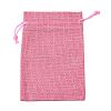 Polyester Imitation Burlap Packing Pouches Drawstring Bags ABAG-R004-14x10cm-04-2