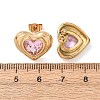 304 Stainless Steel Pave Cubic Zirconia Stud Earrings EJEW-D364-02A-G-3