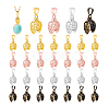 32Pcs 4 Colors Brass Ice Pick Pinch Bails KK-PH0011-31-6
