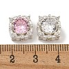 Brass Micro Pave Cubic Zirconia Beads KK-U037-05P-3