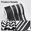 4 Rolls 4 Styles Sparkle Polyester Ribbons SRIB-PH0001-33-4