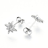 Brass Micro Pave Clear Cubic Zirconia Stud Earrings X-EJEW-T046-28P-NF-2