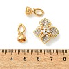 SHEGRACE Brass Micro Pave Clear Cubic Zirconi Fold Over Clasps XGRQ6B151-888G-3