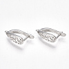 Brass Hoop Earring Findings with Latch Back Closure KK-S350-070P-1