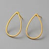 Golden Brass Hollow Geometric Stud Earrings EJEW-WH0012-127A-1