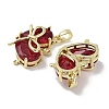 Real 18K Gold Plated Brass Glass Pendants KK-R161-02G-04-2