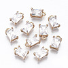 Brass Glass Rhinestone Pendants GLAA-S179-21I-RS-1