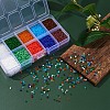 8000Pcs 10 Style 12/0 Frosted & Opaque Glass Seed Beads SEED-YW0001-46-7