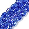 Transparent Electroplate Glass Beads Strands EGLA-N013-T8mm-B11-1