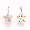 Brass Micro Pave Cubic Zirconia Charms KK-P157-07G-NF-2