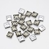 Back Plated Faceted Square Taiwan Acrylic Rhinestone Beads ACRT-M04-7-04-1