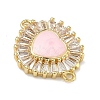 Brass Pave Clear Cubic Zirconia Connector Charms KK-A293-12G-05-2