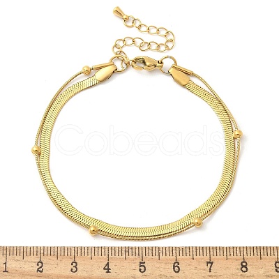 304 Stainless Steel Herringbone Chains & Snake Chain Bracelets BJEW-U019-04G-05-1
