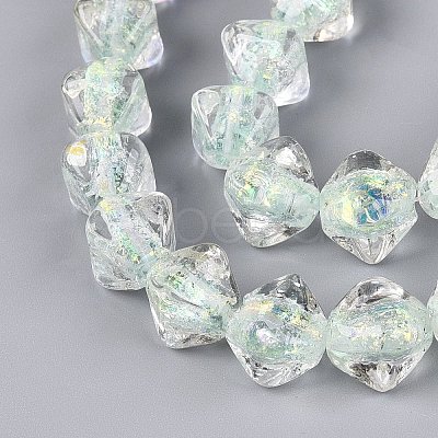 Handmade Foil Glass Beads Strands FOIL-Q002-06C-1