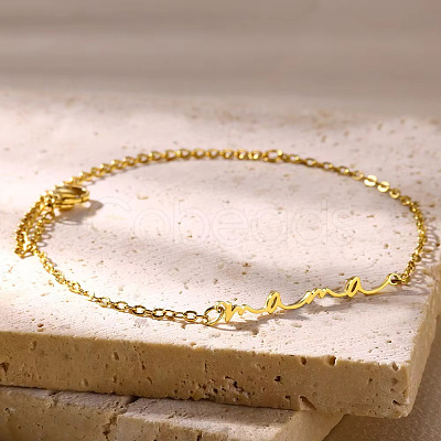 Mother's Day 201 Stainless Steel Link Bracelets WG2A4DB-01-1