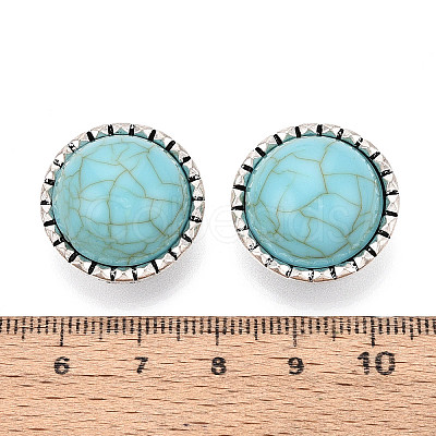 Zinc Metal Alloy & Natural Turquoise Buttons BUTT-WH0057-001D-AS-1