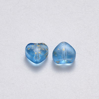 Transparent Spray Painted Glass Beads GLAA-R211-02-E02-1