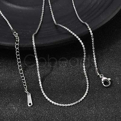 12Pcs 304 Stainless Steel Serpentine Chain Necklaces for Men Women NJEW-H093-19P-03-1