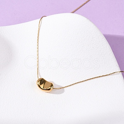 304 Stainless Steel Bean Pendant Necklaces for Women NJEW-K255-40G-1