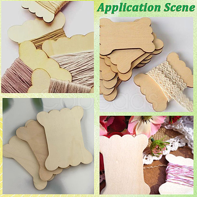 60Pcs 3 Styles Unfinished Wood Cutouts for Craft Supplies DIY-SC0031-11B-1
