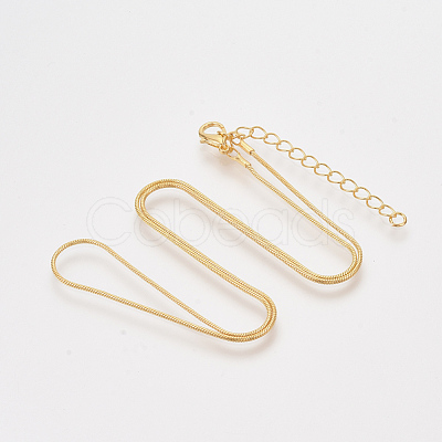 Brass Round Snake Chain Necklace Making MAK-T006-11A-G-1