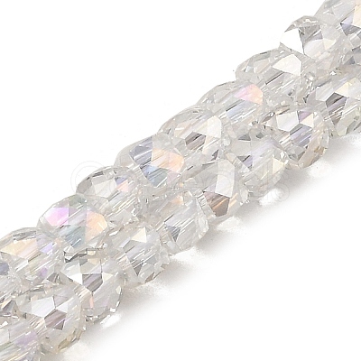 Electroplate Transparent Glass Beads Strands GLAA-C029-03A-1