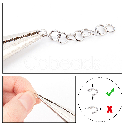 2000Pcs 304 Stainless Steel Open Jump Rings STAS-UN0029-61-1