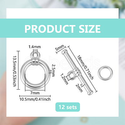 12Pcs Brass Toggle Clasps KK-BC0015-43P-1