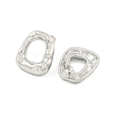 Non-Tarnish Trapezoid 304 Stainless Steel Ear Studs EJEW-L290-006P-1