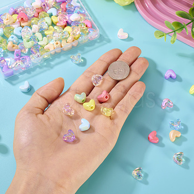 112Pcs 14 Styles UV Plating Transparent and Opaque Acrylic Beads MACR-TA0002-32-1