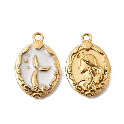 304 Stainless Steel Enamel Pendants STAS-B128-27G-1