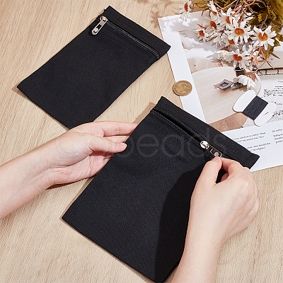 2Pcs 2 Styles Rectangle Canvas Cloth Zipper Pocket Storage Bags ABAG-NB0002-33A-1