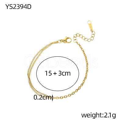 304 Stainless Steel Multi-strand Curb Chain Bracelets BJEW-A26-03-24-2-1