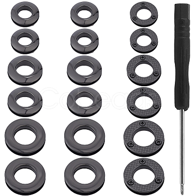 18Pcs 3 Styles Alloy Grommet Eyelet Findings FIND-CL0002-21B-1