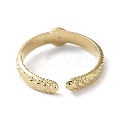 304 Stainless Steel Open Cuff Ring Findings X-STAS-P334-06G-1