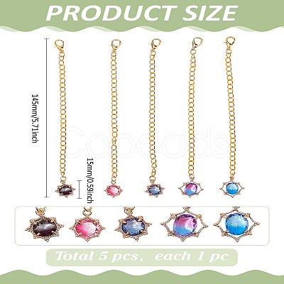 5Pcs Brass Glass Wine Glass Charms HJEW-LP00065-1