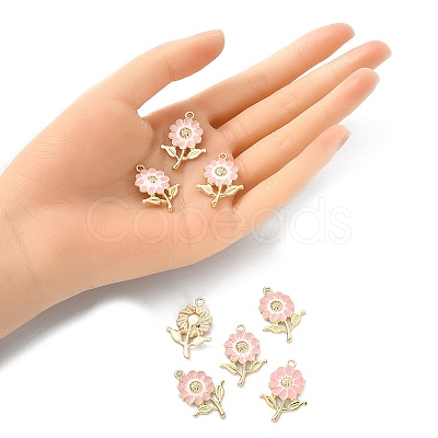 8Pcs Alloy Enamel Pendants ENAM-YW0002-31F-1