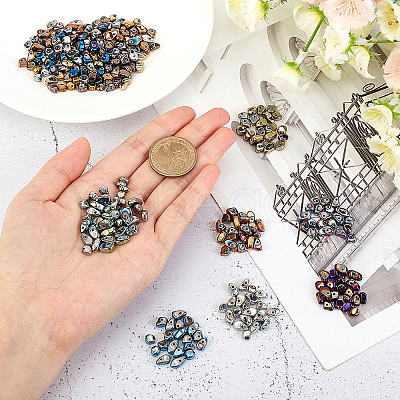 ARRICRAFT 300Pcs 15 Colors Electroplate Non-magnetic Synthetic Hematite Beads G-AR0003-99-1