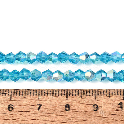 AB Color Plated Transparent Glass Beads Strands GLAA-G127-01-02N-1