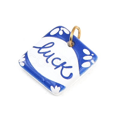 Printed 304 Stainless Steel Pendants STAS-B125-03C-G-1