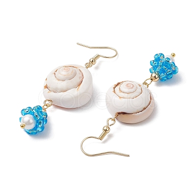 Shell Glass Dangle Earrings EJEW-MZ00424-05-1
