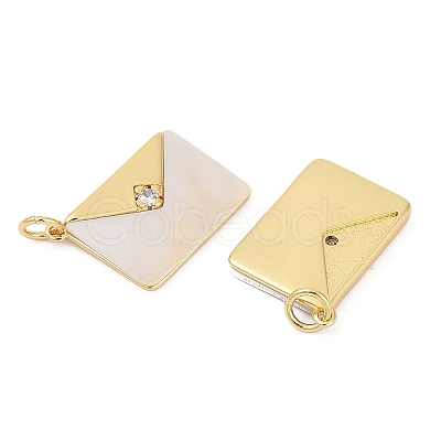 Brass Micro Pave Cubic Zirconia Pendants KK-U058-19G-1