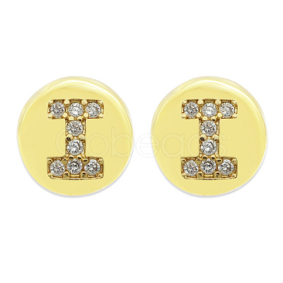 Brass Micro Pave Clear Cubic Zirconia Beads KK-T030-LA843-IX3-1
