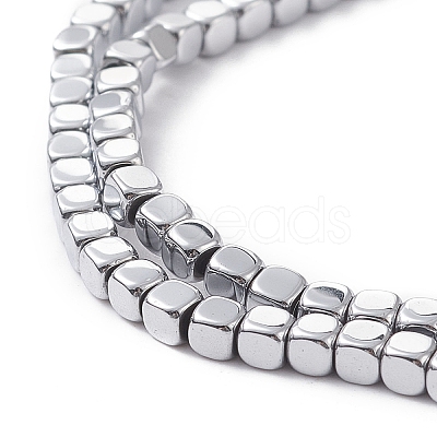 Electroplate Non-magnetic Synthetic Hematite Beads Strands G-J172-3x3mm-02-1