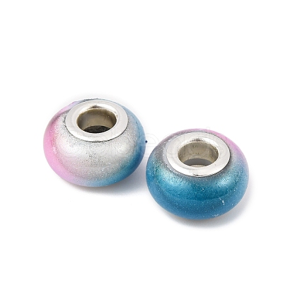 Two Tone Opaque Resin Rondelle European Beads RESI-Z046-02D-1